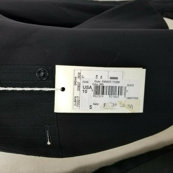 Armani Collezioni Black Silk Blazer Flared Hem Pleated Sleeves Sz 10 NWT - Picture 8 of 8